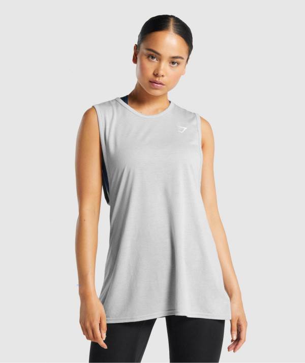 Damske Tielko Gymshark Training Drop Arm Svetlo Siva | FL0312468